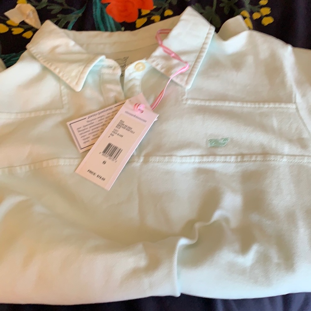 Vineyard vines sheep shirt polo. NWT. Retail78. Color is aqua glass‎